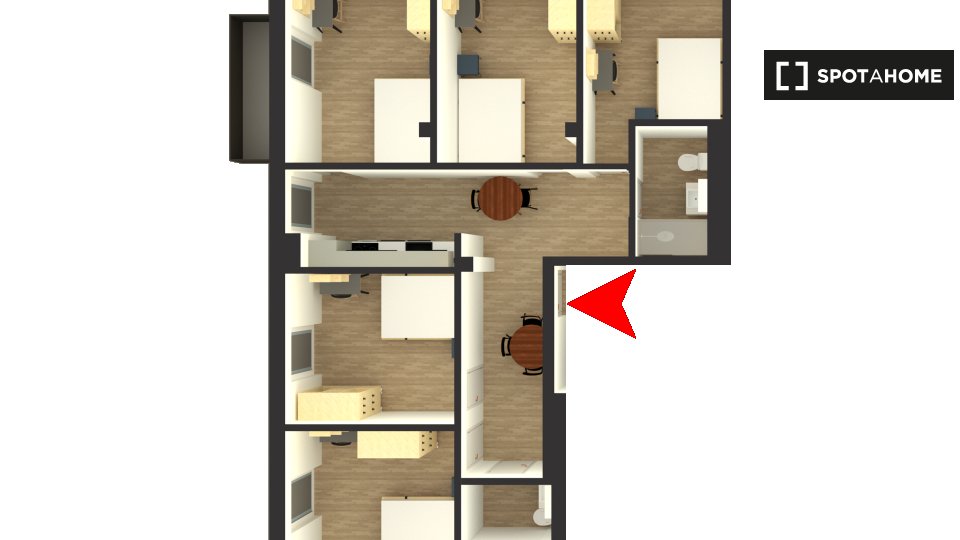Double room Berlin, 5 beds, 91m² — photo 2