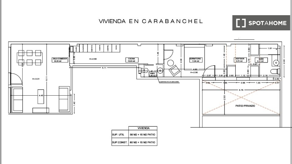 Apartment Madrid, 1 bed, 65m² — photo 4