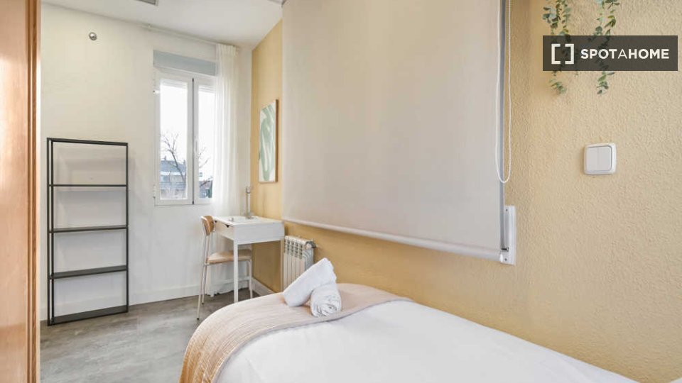 Soleggiata camera singola con bagno privato e con terrazzo - à Madrid