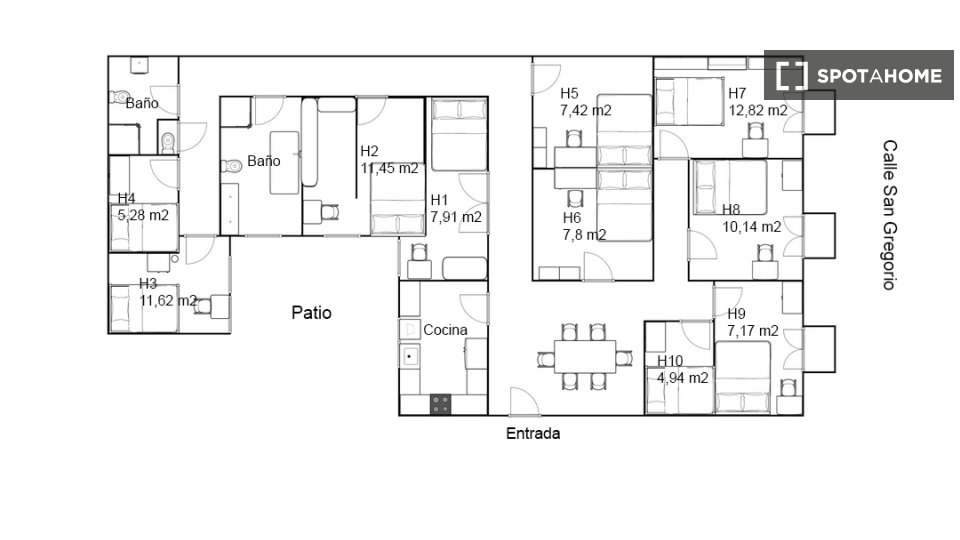 Double room Madrid, 10 beds, 173m² — photo 20