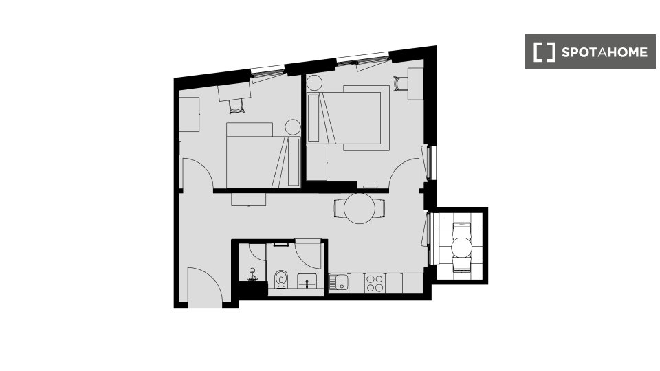 Double room Leipzig, 2 beds, 46m² — photo 6