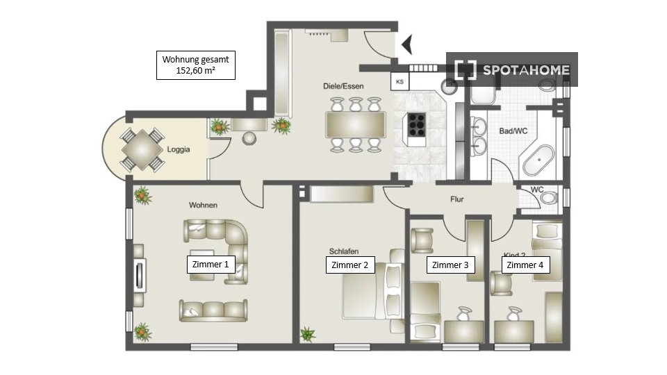 Double room Stuttgart, 4 beds, 13m² — photo 3