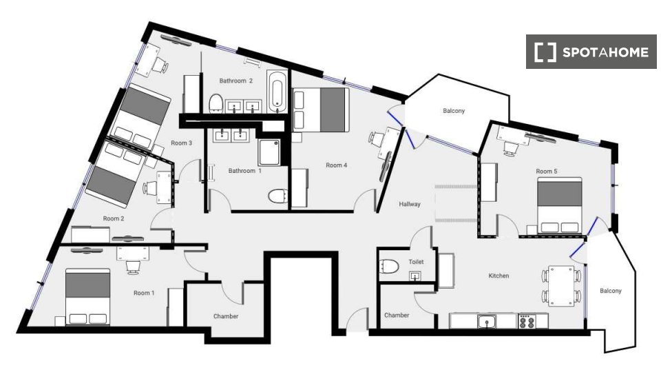 Double room Munich, 5 beds, 148m² — photo 7