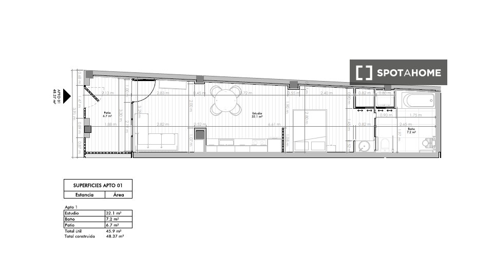 Apartment mono Valencia, 46m² — photo 17