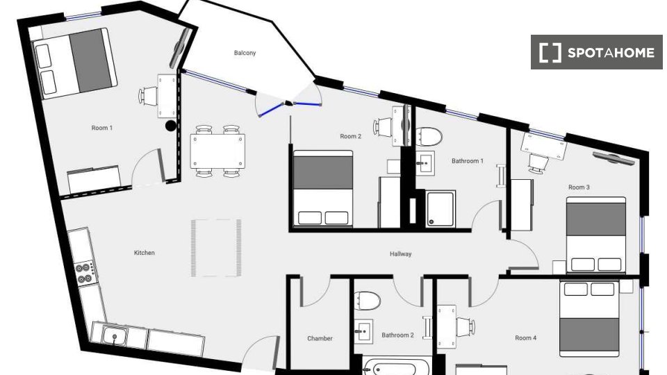 Double room Munich, 4 beds, 104m² — photo 17
