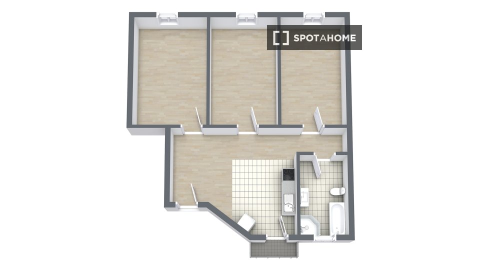 Double room Munich, 3 beds, 81m² — photo 9