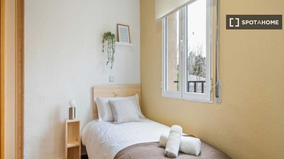 Soleggiata camera singola con bagno privato e con terrazzo - à Madrid