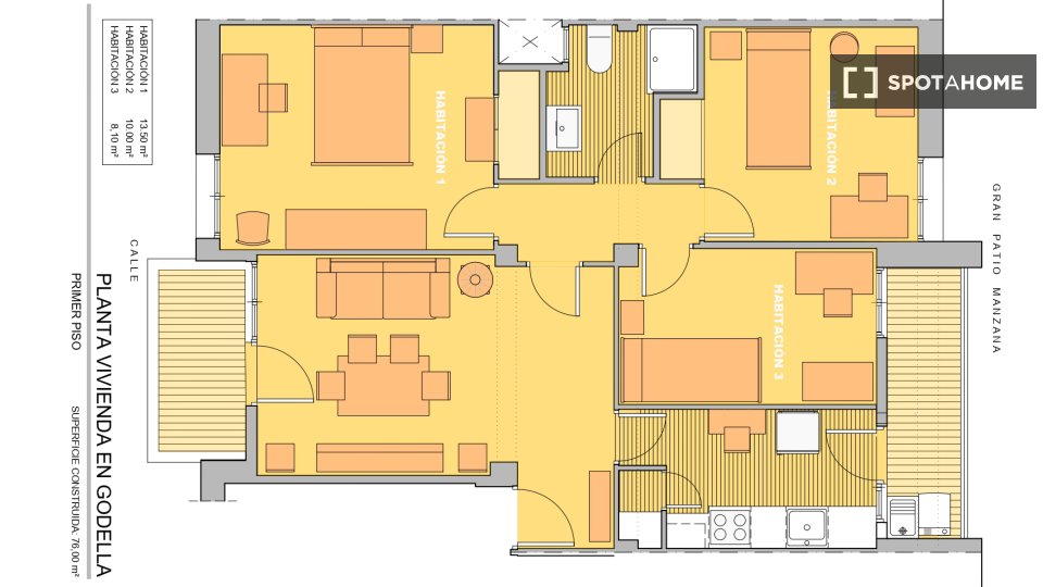 Apartment Valencia, 3 beds, 76m² — photo 28