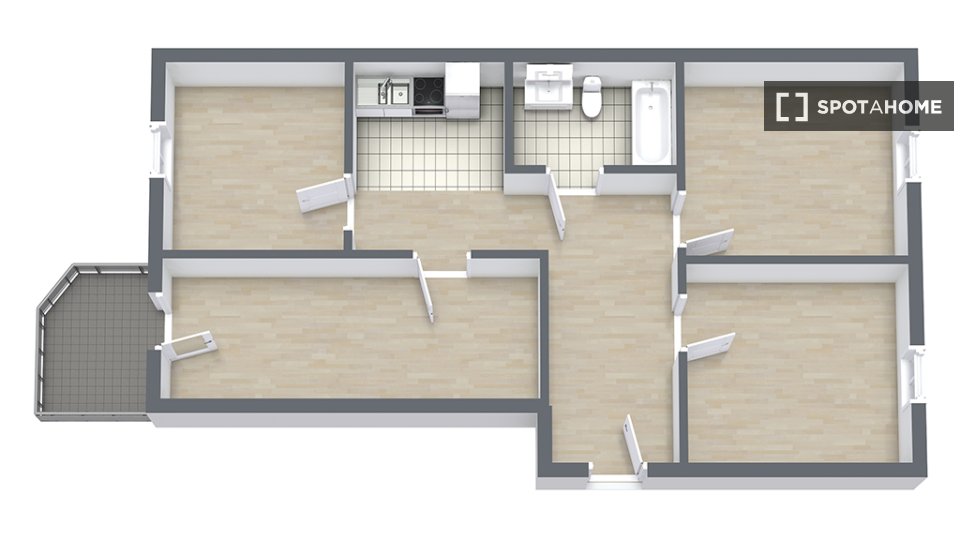 Double room Berlin, 4 beds, 81m² — photo 1