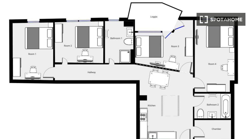 Double room Munich, 4 beds, 97m² — photo 6