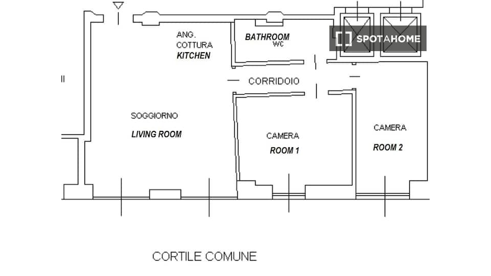 Apartment Milan, 2 beds, 75m² — photo 2