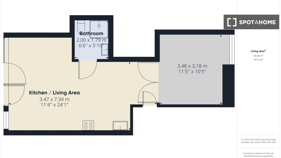 Apartment Berlin, 1 bed, 49m² — photo 10