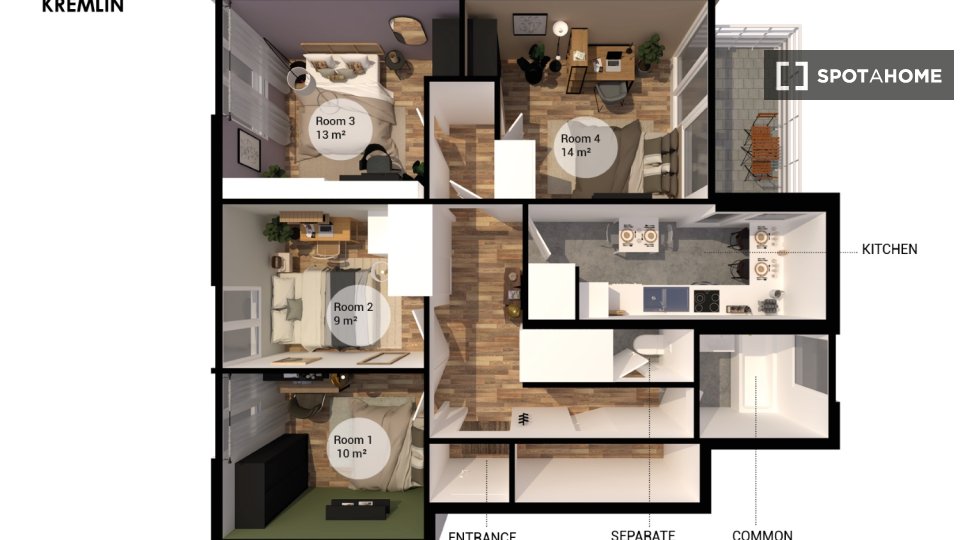 Habitación doble París, 4 habitaciones — foto 35