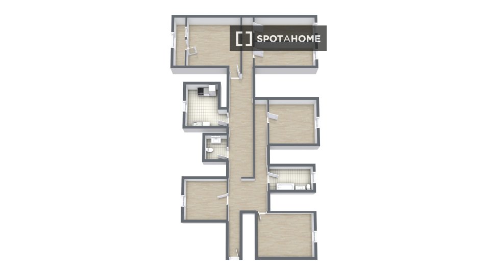 Double room Berlin, 6 beds, 149m² — photo 16