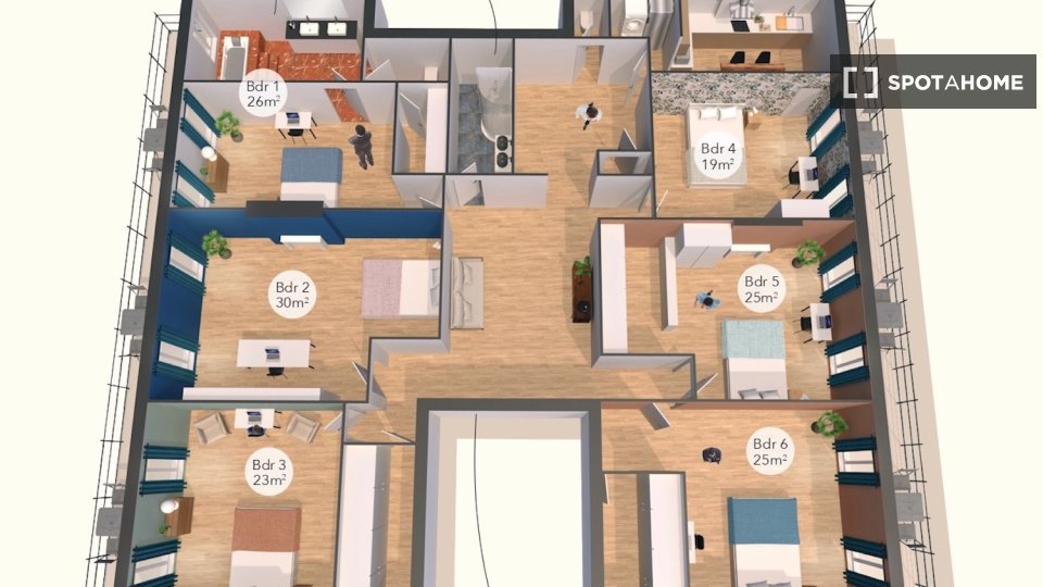 Double room Marseille, 6 beds — photo 31