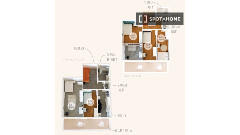 Double room Lyon, 5 beds — photo 34