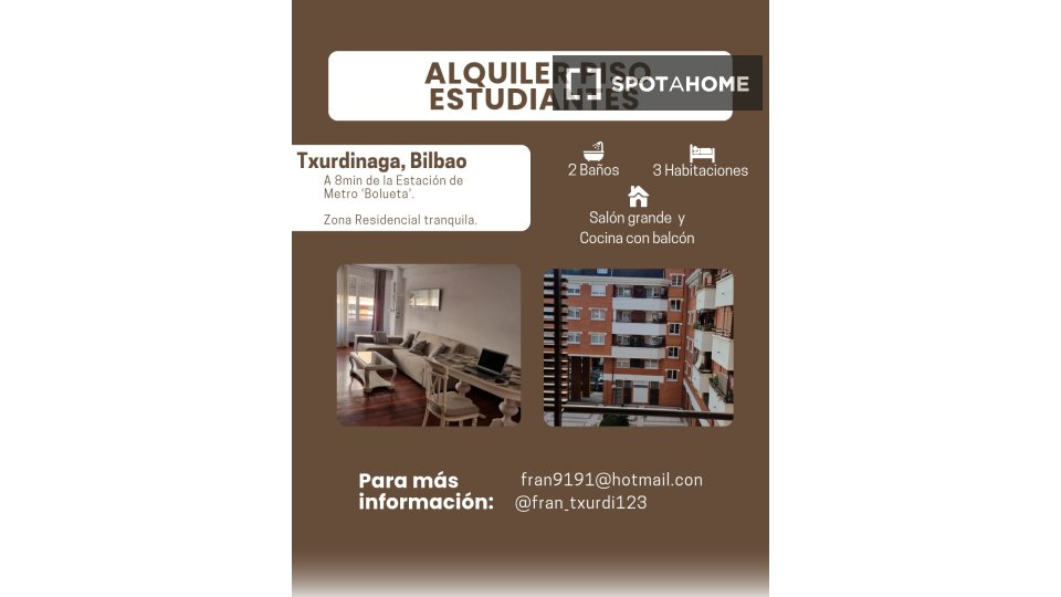 Camera doppia Bilbao, 3 camere, 86m² — foto 5