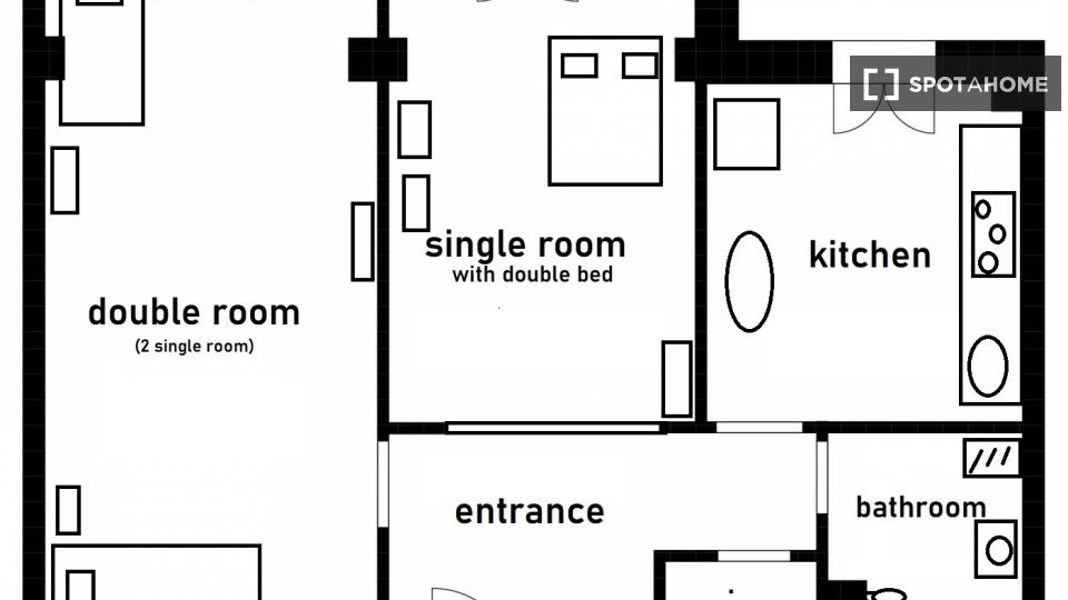 Double room Genoa, 3 beds — photo 22