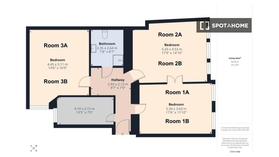 Double room Berlin, 7 beds, 93m² — photo 24