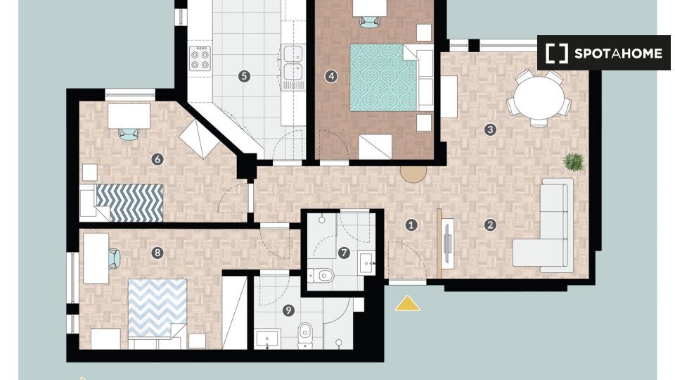 Double room Lisbon, 3 beds, 69m² — photo 6