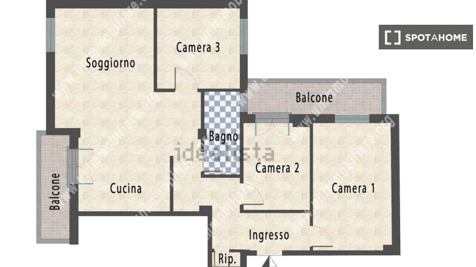 Double room Genoa, 3 beds, 93m² — photo 13