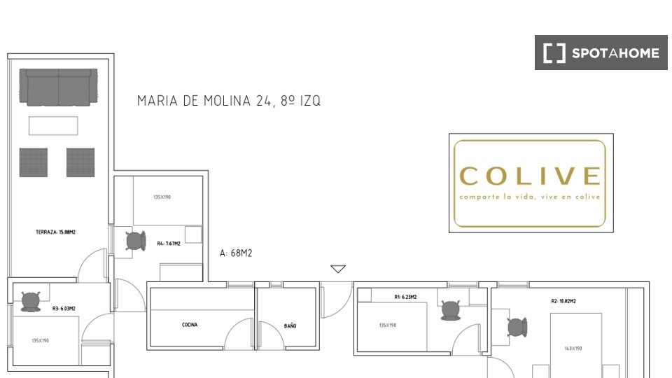 Double room Madrid, 4 beds — photo 68