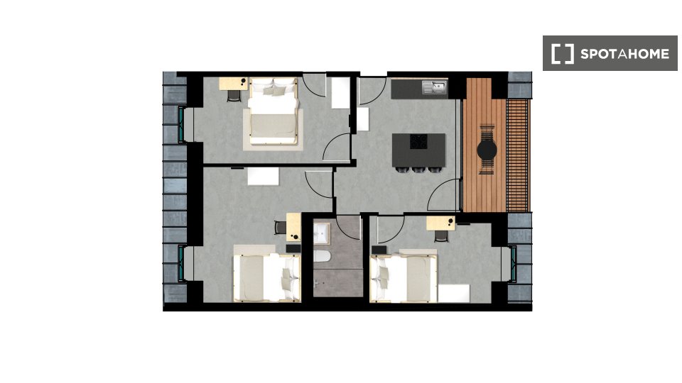 Double room Berlin, 3 beds, 60m² — photo 2