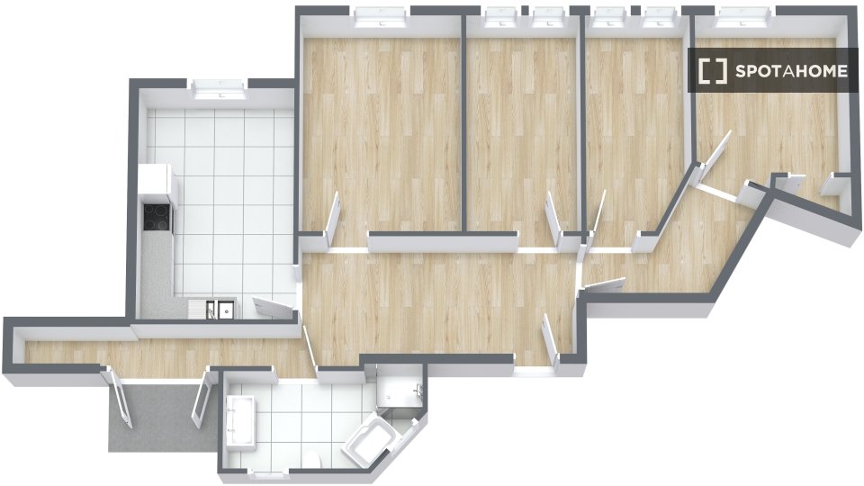 Double room Berlin, 4 beds, 105m² — photo 3
