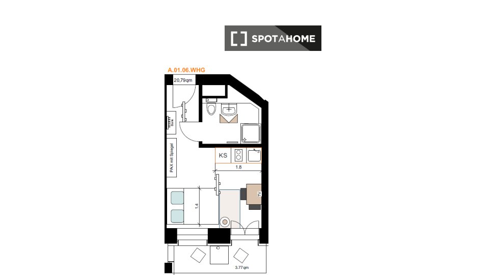 Apartment mono Berlin, 20m² — photo 7
