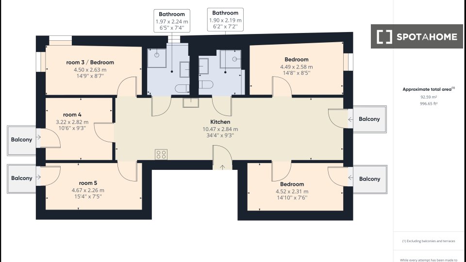 Double room Berlin, 4 beds, 92m² — photo 2