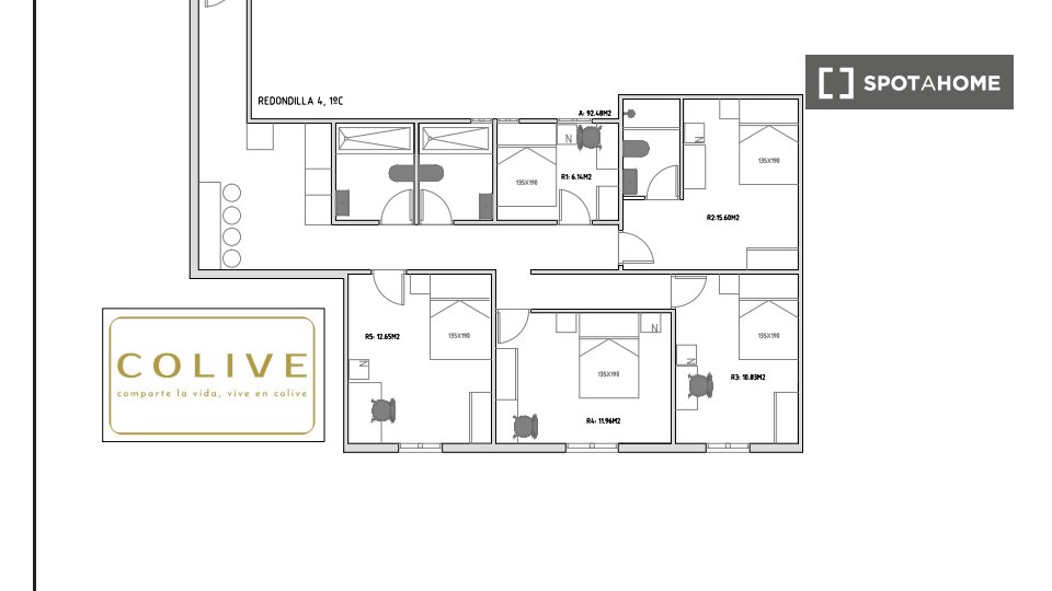 Double room Madrid, 5 beds — photo 16