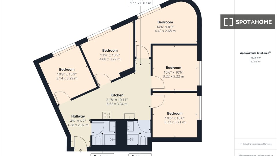 Double room Berlin, 3 beds, 36m² — photo 21