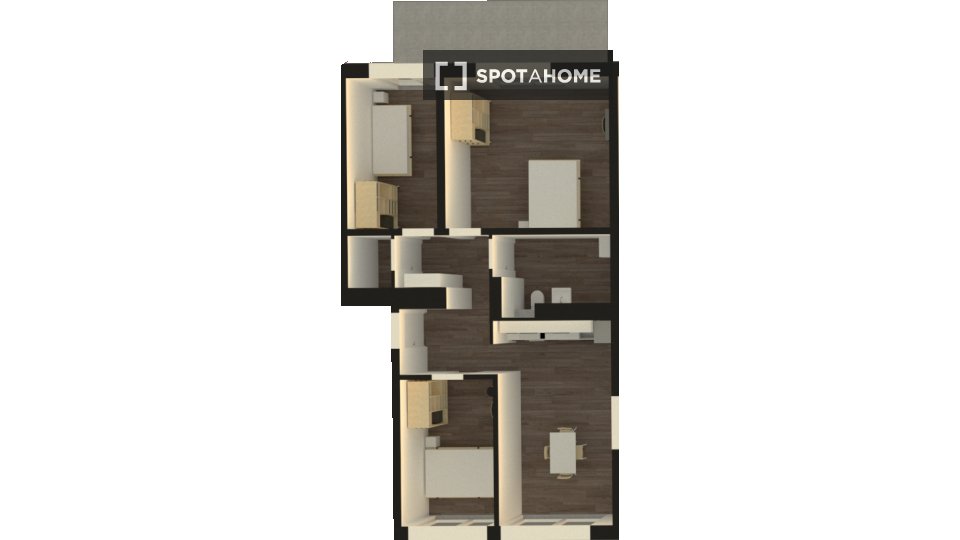 Double room Berlin, 3 beds, 83m² — photo 7